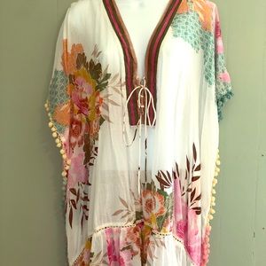 Swimsuit coverup NWOT - POM POM trim